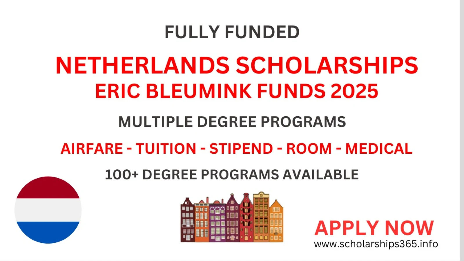 Netherlands Scholarships 2025-2026 | Fully Funded Eric Bleumink Fund Scholarship