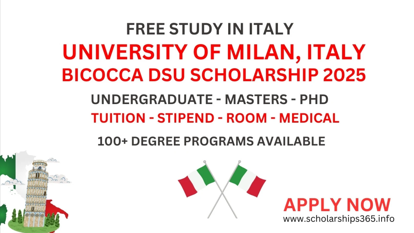 University of Milan, Italy Bicocca DSU Scholarship 2024-2025 [Free Study in Italy]