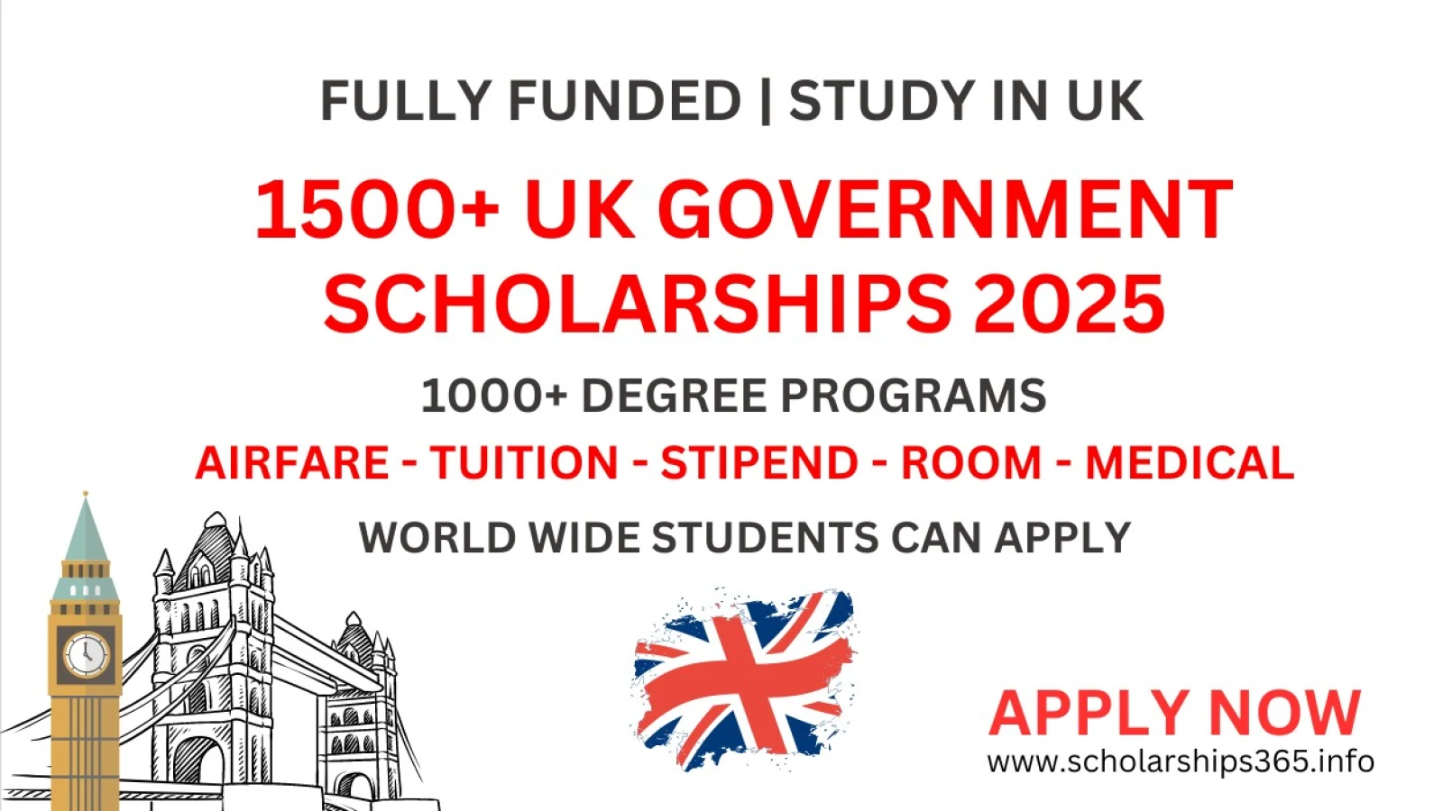 1500+ UK Government Scholarships 2025 [Fully Funded Scholarships in UK]