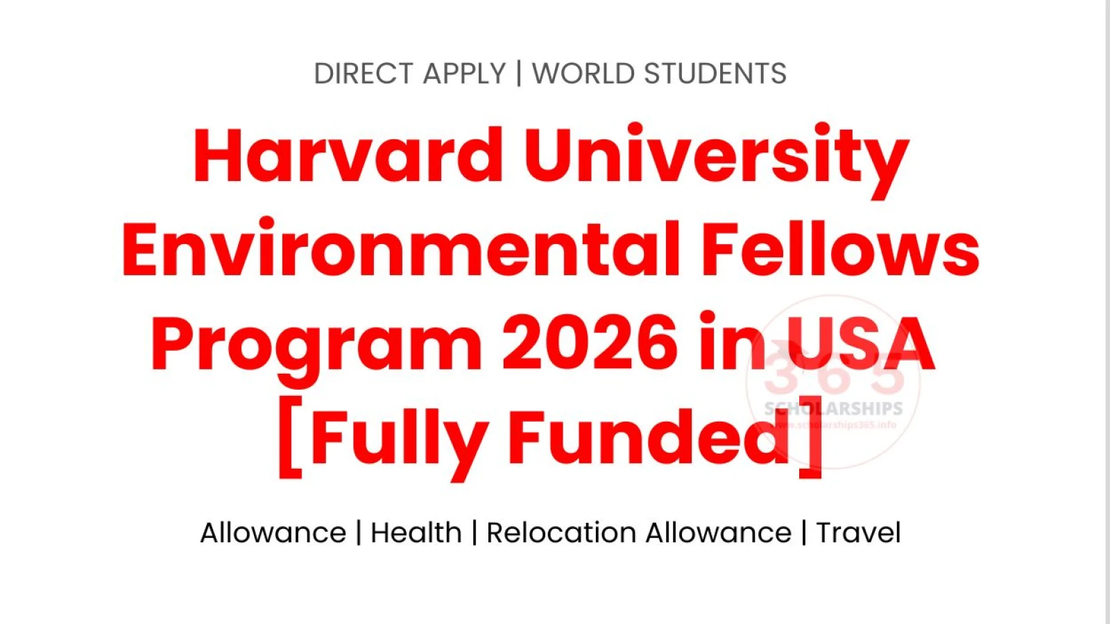 Harvard University Environmental Fellows Program 2026 in USA | Fully Funded Fellowship