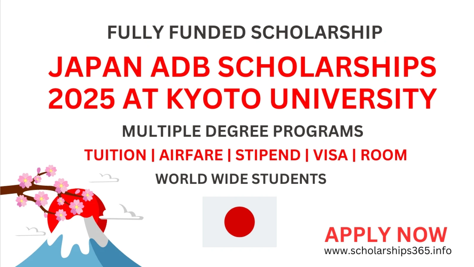 Japan ADB Scholarships 2025 at KYOTO University [Fully Funded Scholarships]