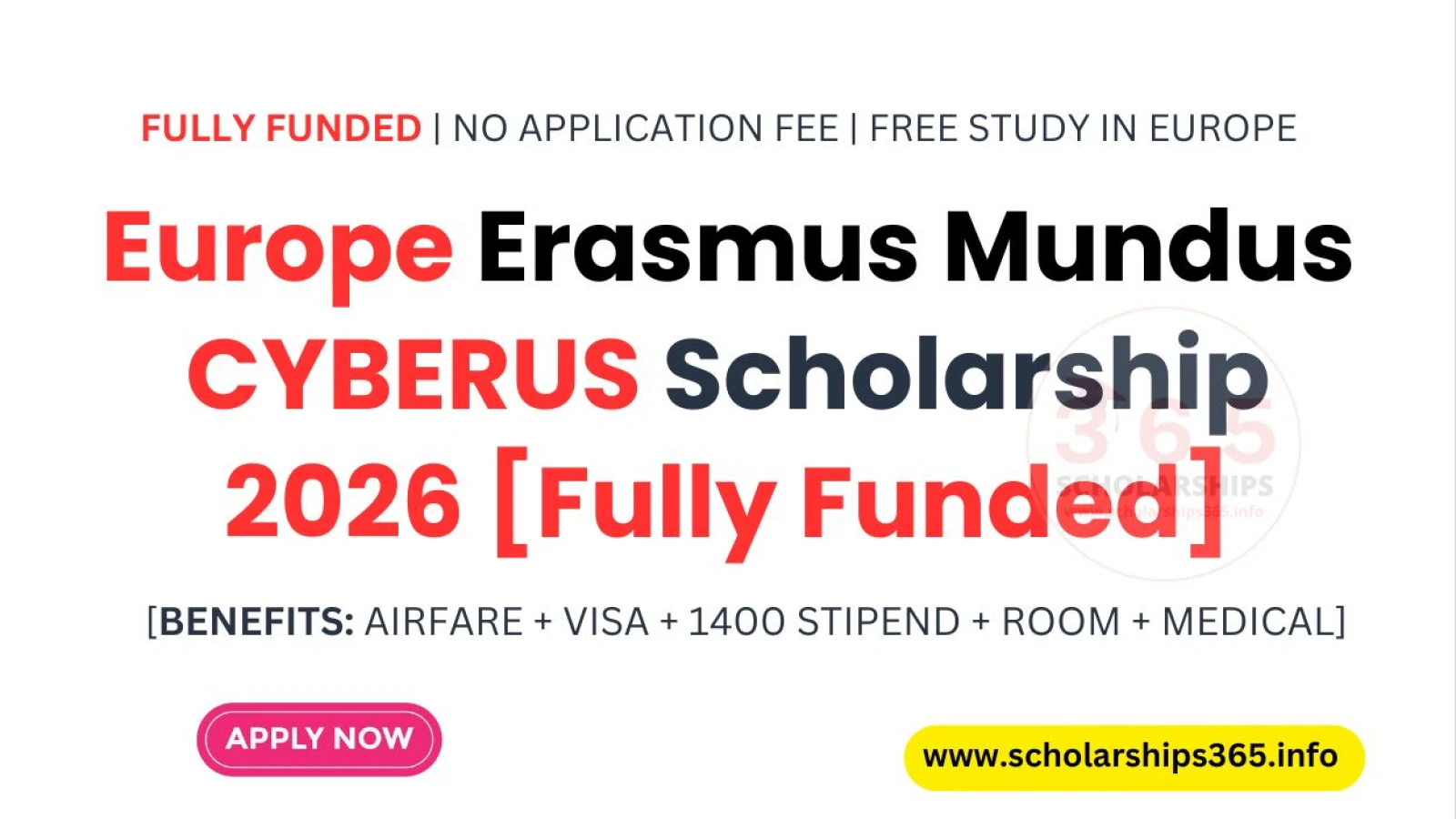 Europe Erasmus Mundus CYBERUS Scholarship 2026 [Fully Funded]
