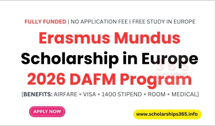 Erasmus Mundus Scholarship in Europe 2026 DAFM Program [Fully Fudned]