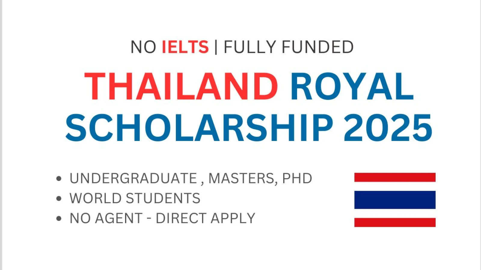 Royal Thailand Scholarship 2025 [Fully Funded Scholarships]